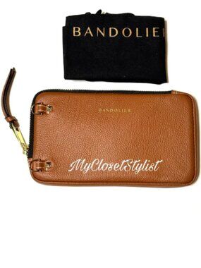 NEW RARE Bandolier Expanded Genuine Leather Zipper Pouch! Sienna
